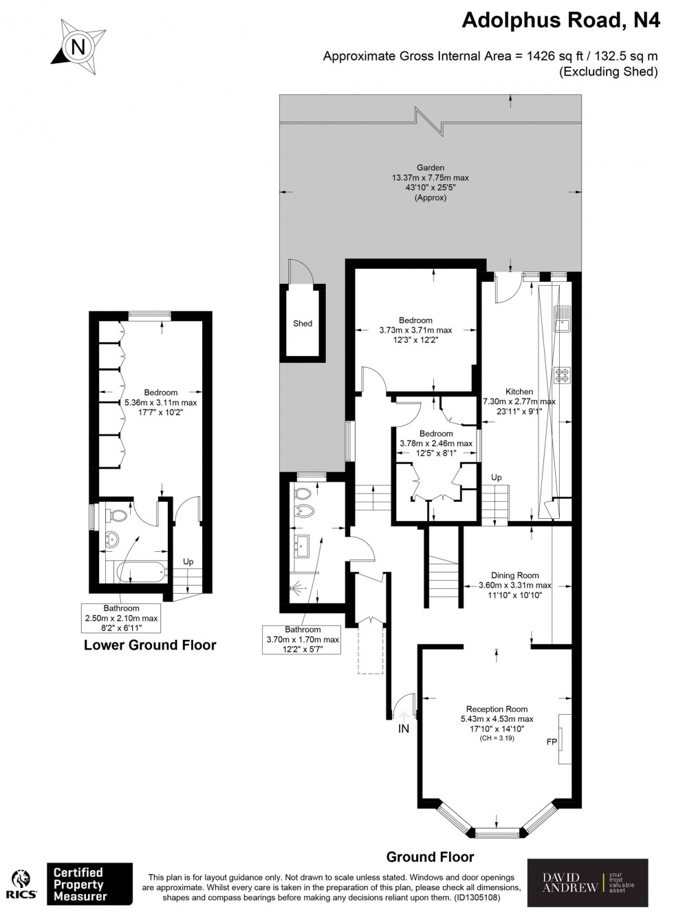 Floorplan for Adolphus Road, London, N4