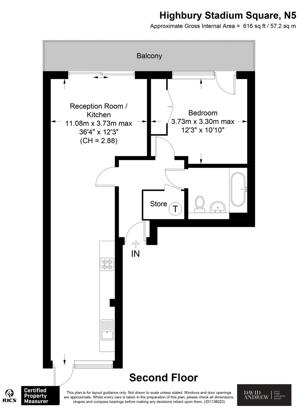 Floorplan for Highbury Stadium Square, London, N5