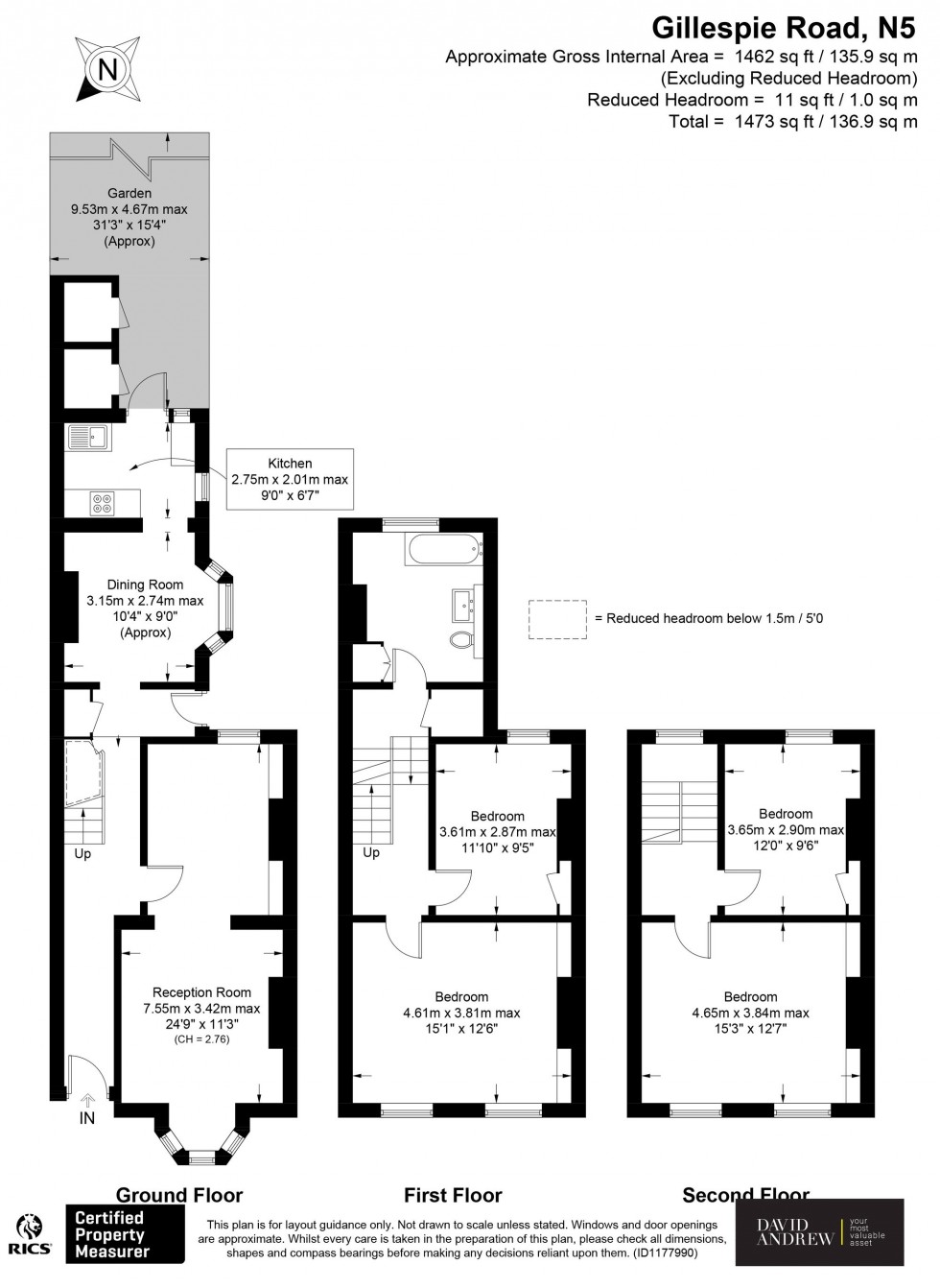 Floorplan for Gillespie Road, London, N5