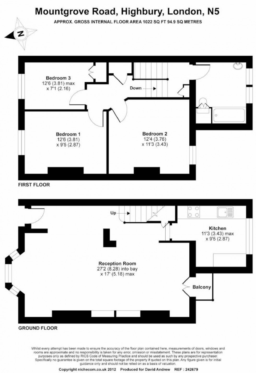 Floorplan for Mountgrove Road, Highbury, N5