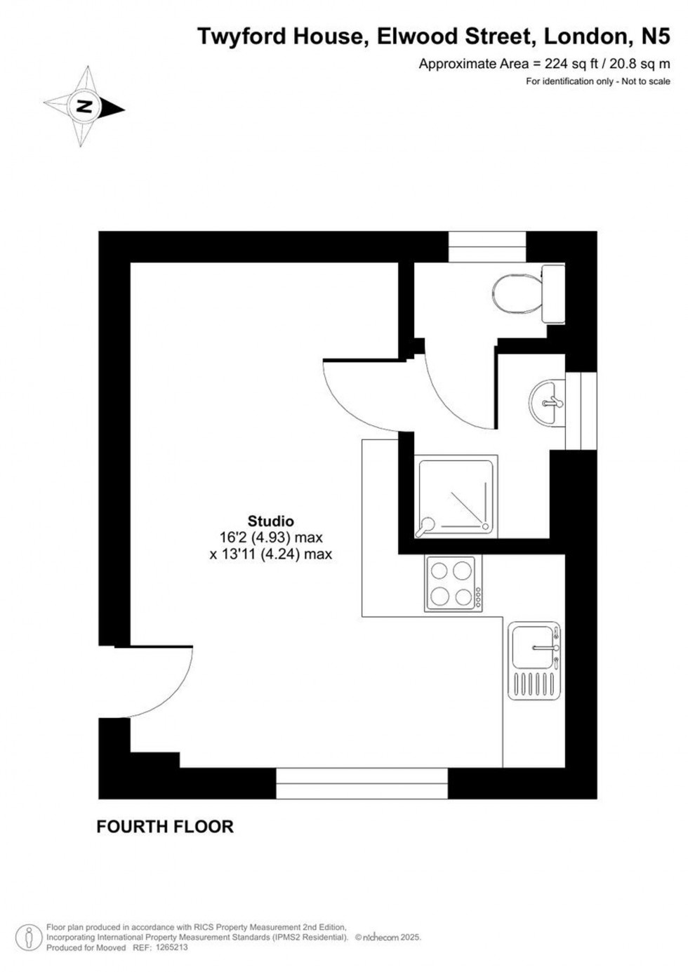 Floorplan for Elwood Street, Twyford House Elwood Street, N5