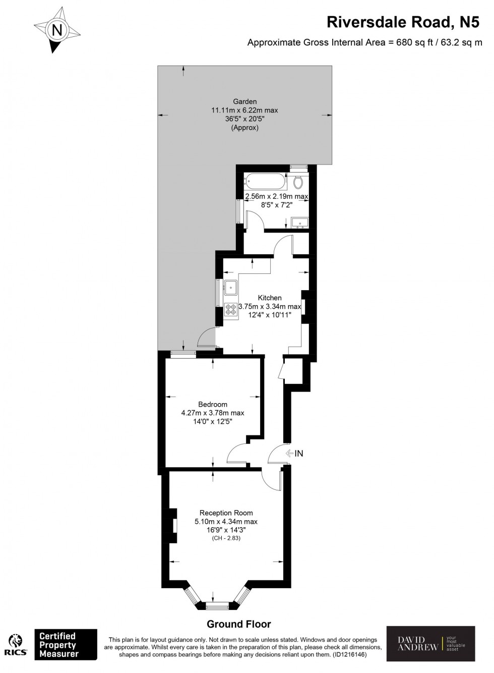Floorplan for Riversdale Road, London, N5