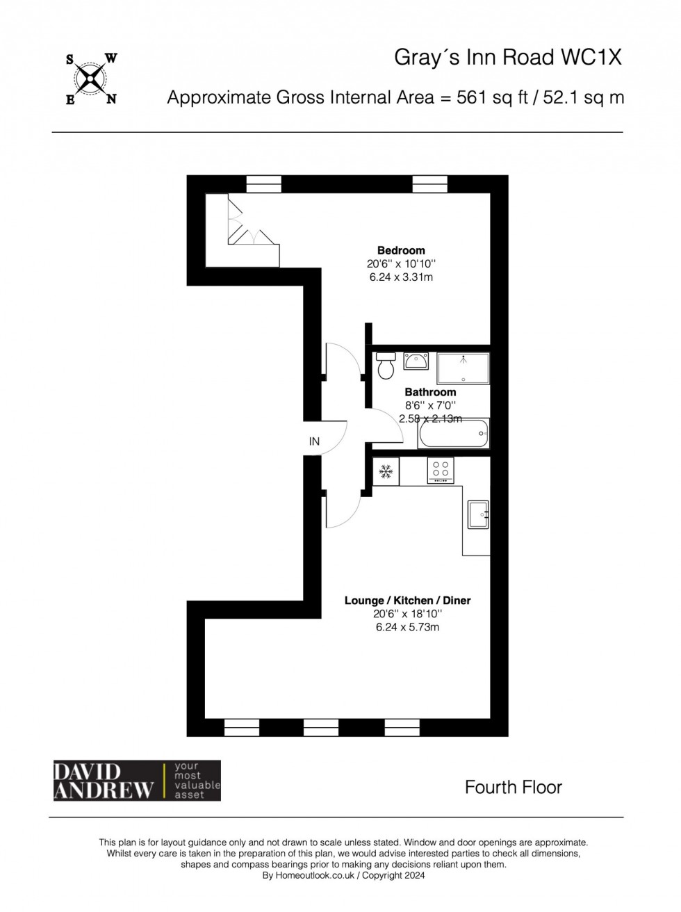 Floorplan for Gray's Inn Road, London, WC1X