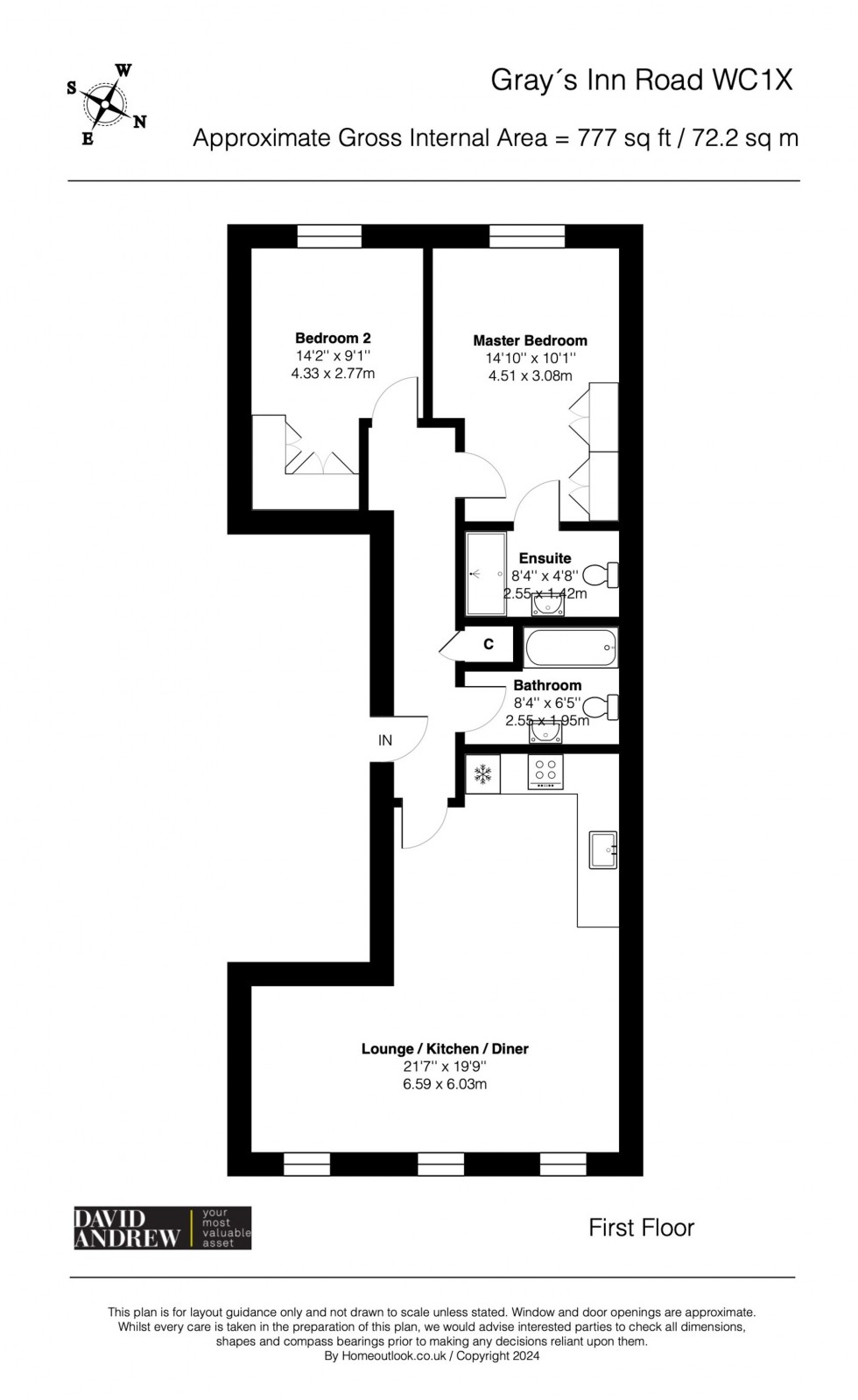 Floorplan for Gray's Inn Road, London, WC1X