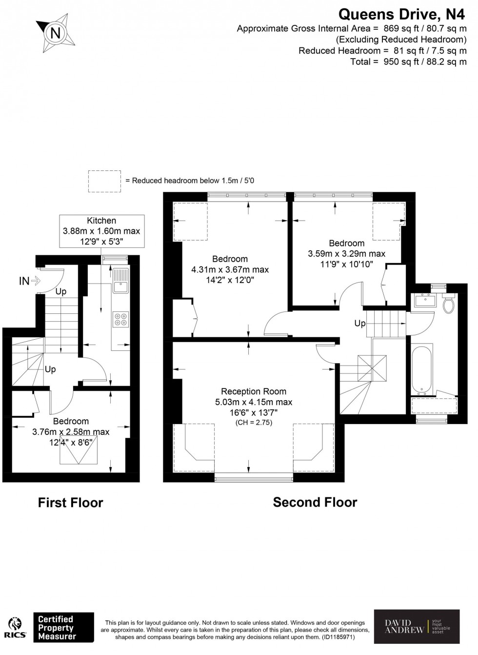 Floorplan for Queens Drive, London, N4