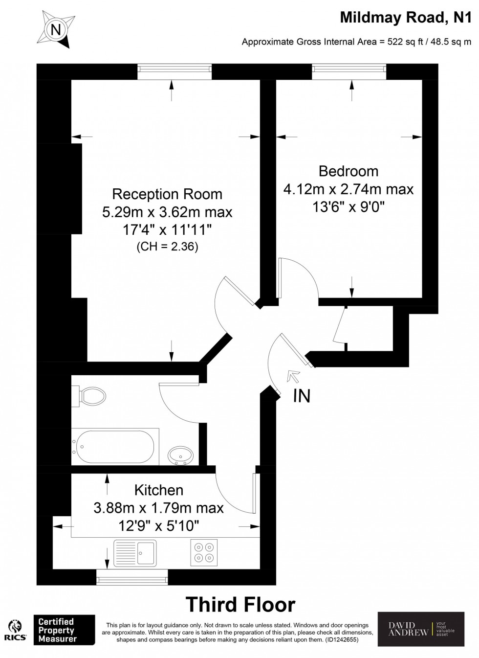 Floorplan for Mildmay Road, London, N1