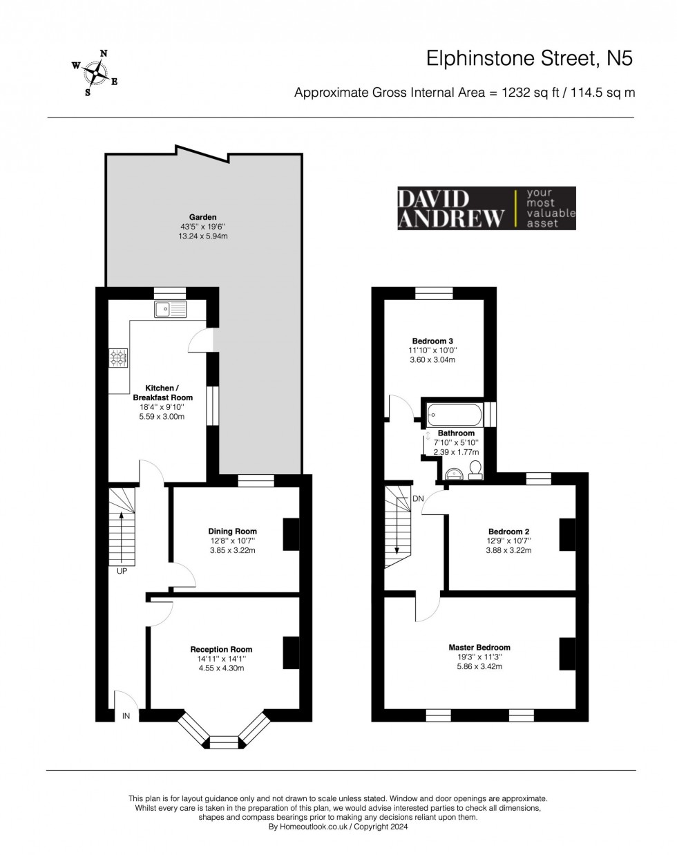 Floorplan for Elphinstone Street, London, N5