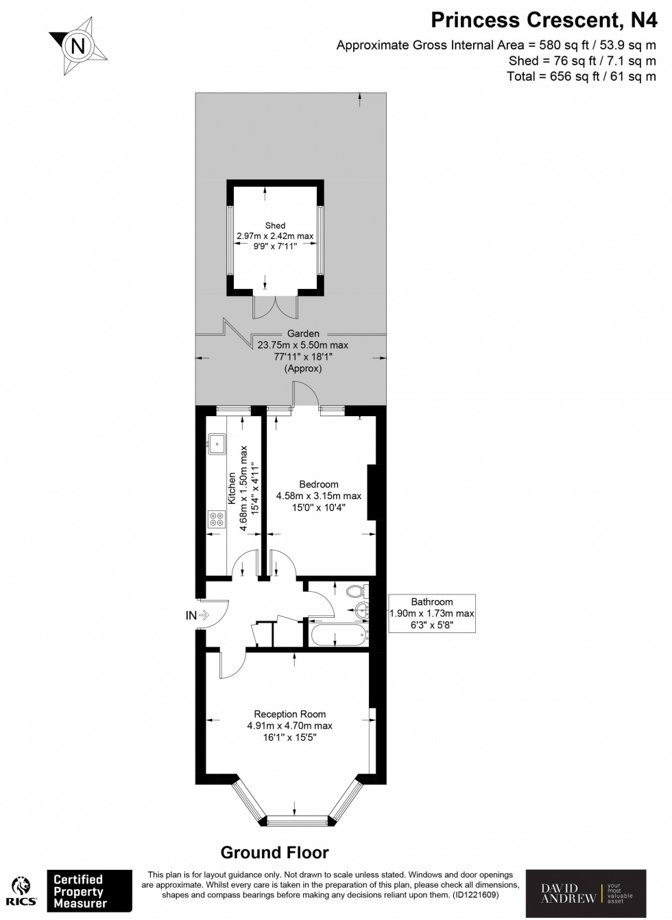 Floorplan for Princess Crescent, Finsbury Park, N4
