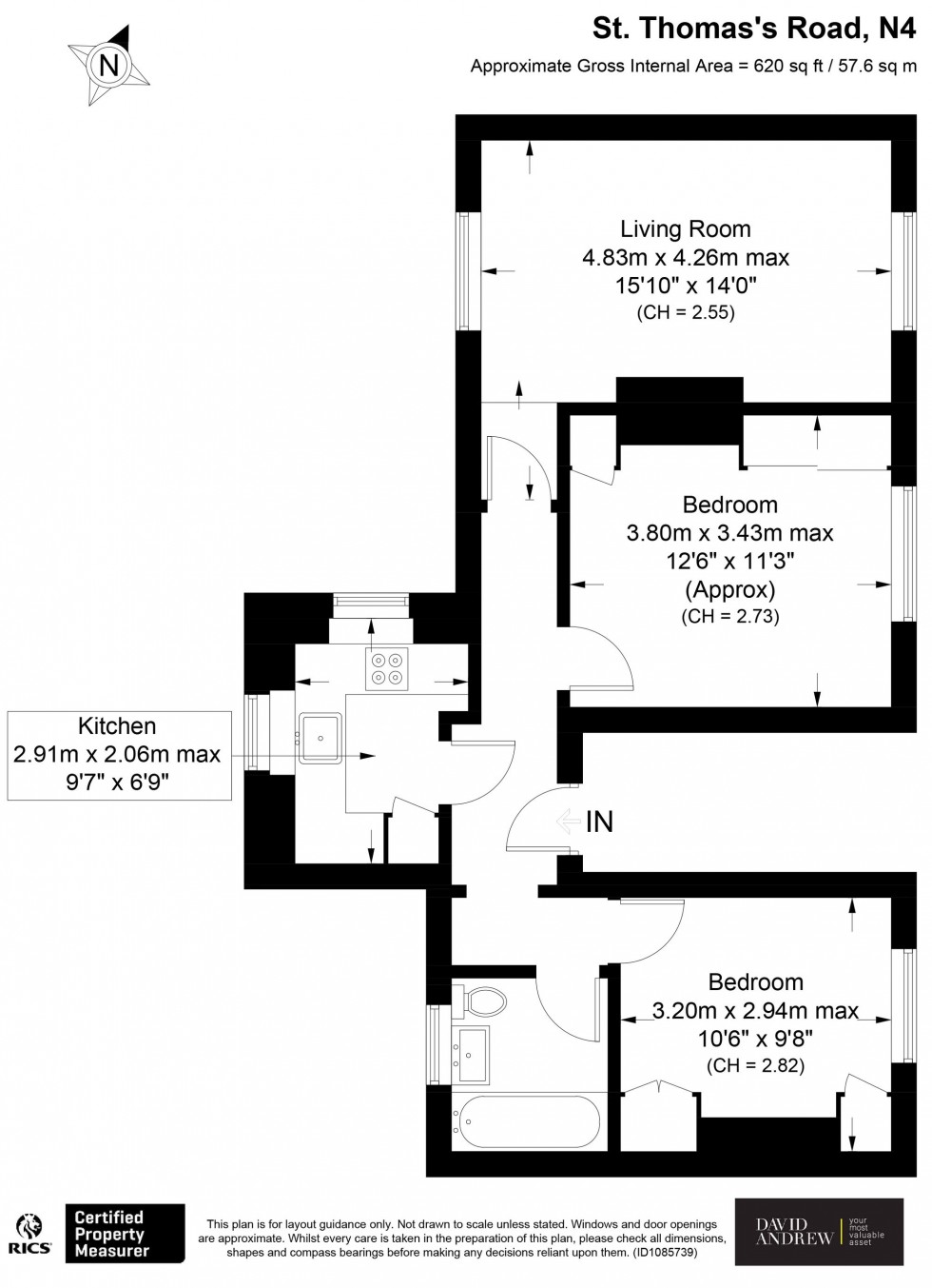Floorplan for St. Thomas's Road, London, N4