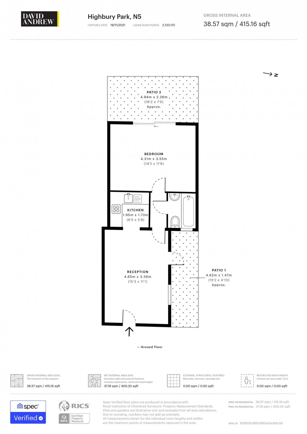 Floorplan for Highbury Park, London, N5