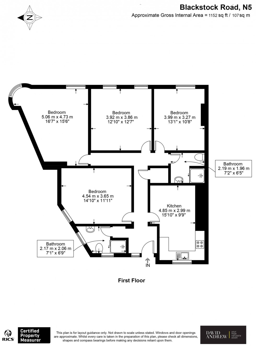 Floorplan for Blackstock Road, London, N5