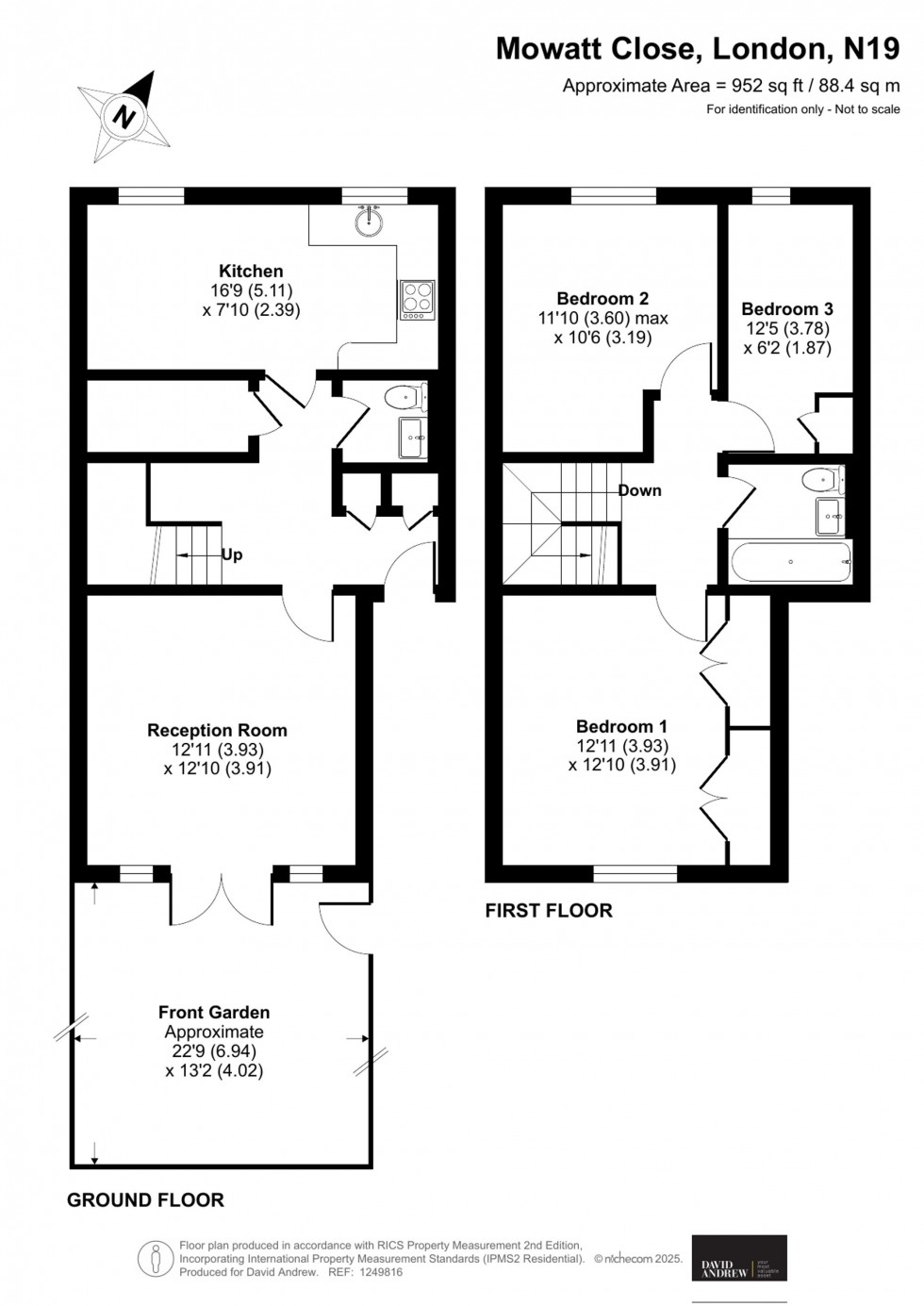 Floorplan for Mowatt Close, London, N19