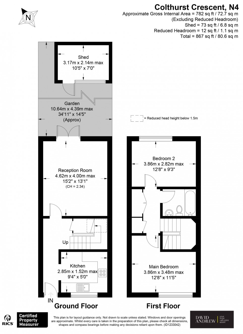 Floorplan for Colthurst Crescent, London, N4