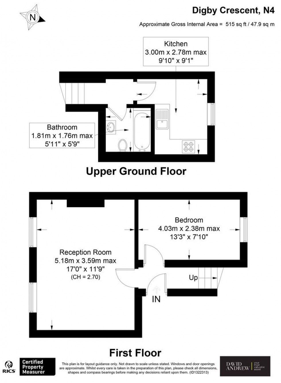 Floorplan for Digby Crescent, London, N4