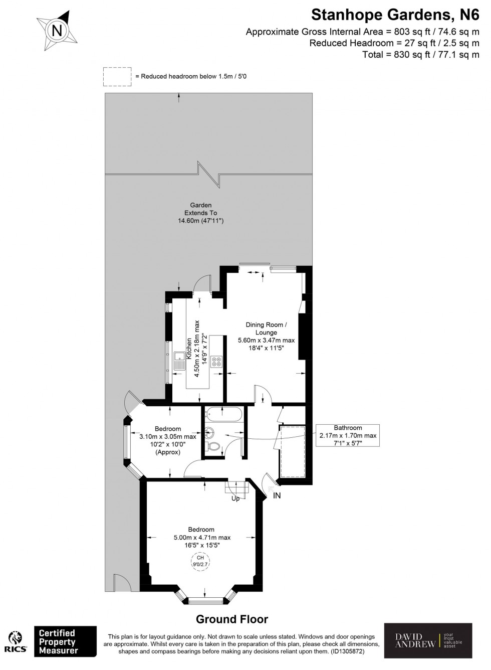 Floorplan for Stanhope Gardens, London, N6