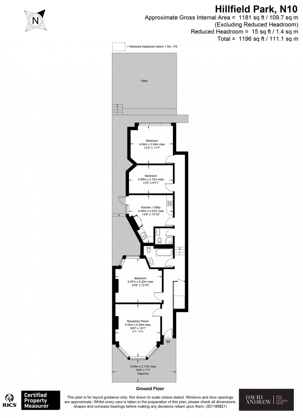 Floorplan for Hillfield Park, London, N10