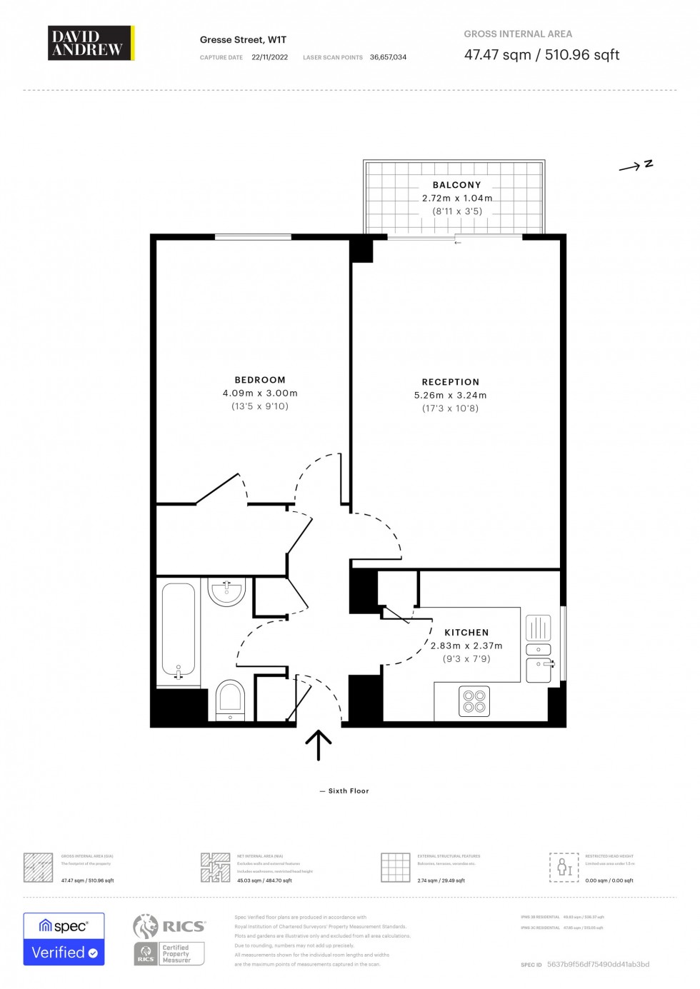 Floorplan for Gresse Street, London, W1T