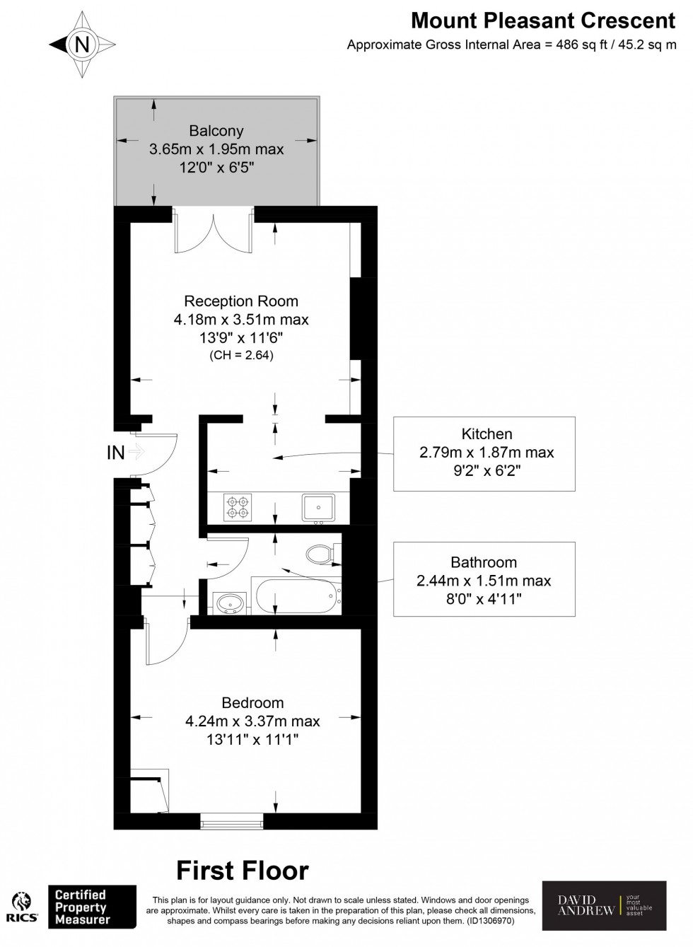 Floorplan for Mount Pleasant Crescent, London, N4