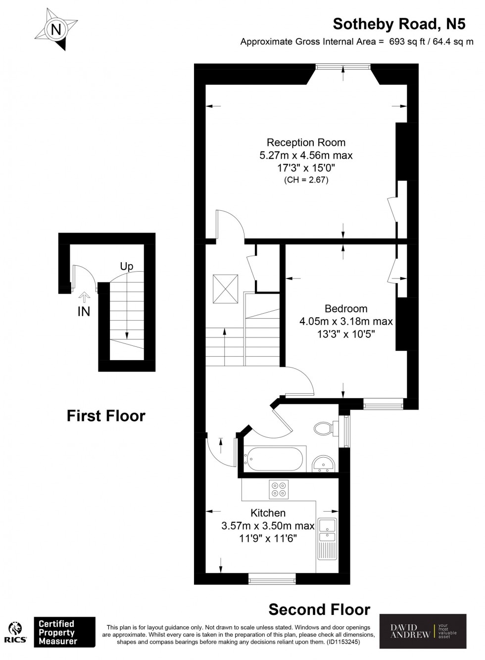 Floorplan for Sotheby Road, London, N5