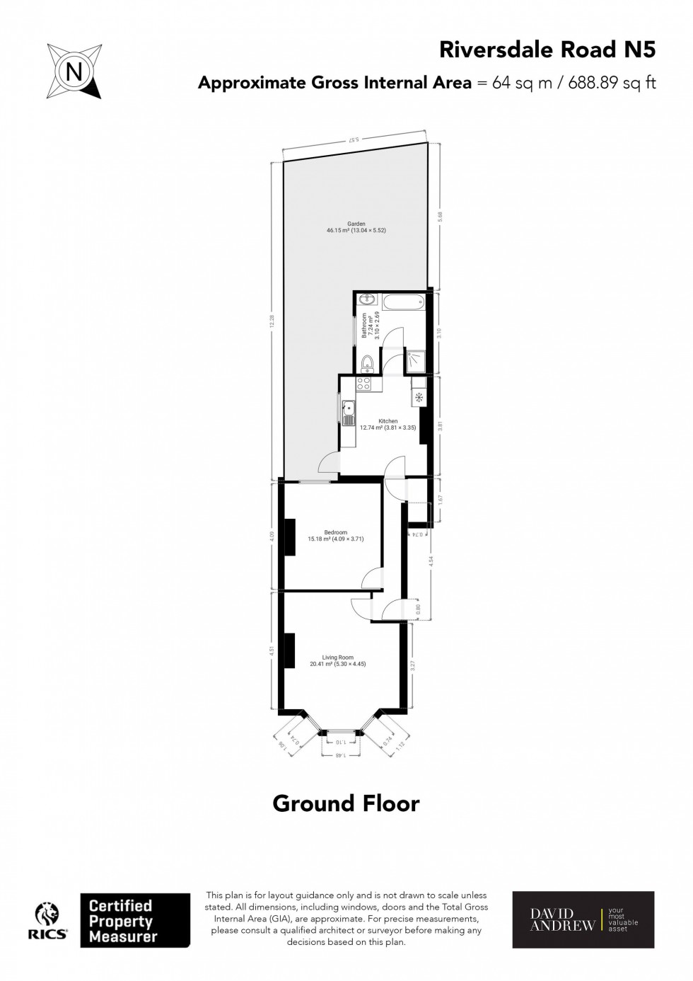 Floorplan for Riversdale Road, London, N5