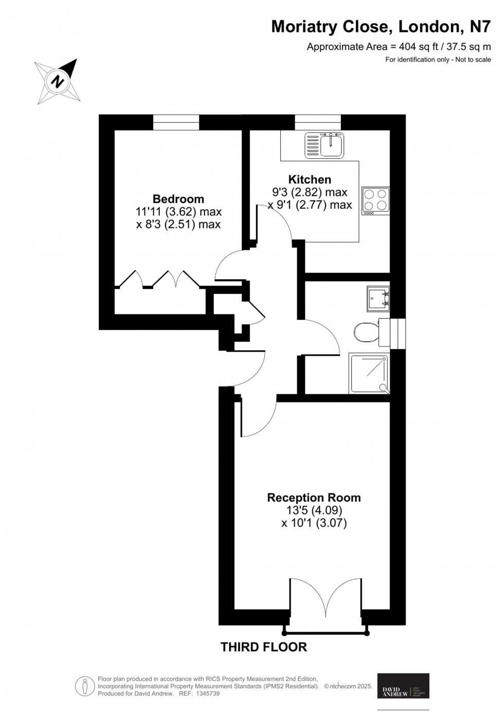 Floorplan for Moriatry Close, London, N7