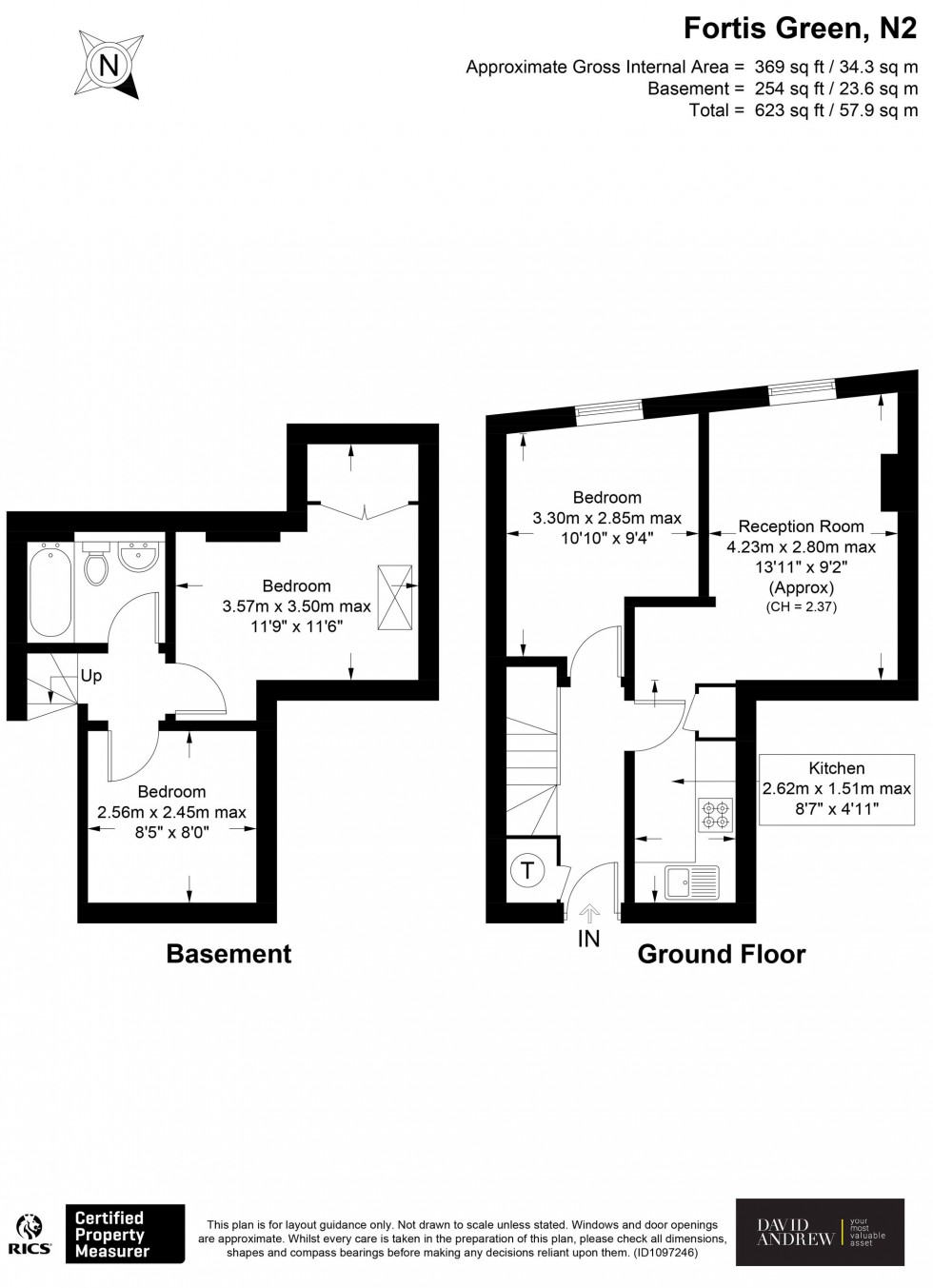 Floorplan for Fortis Green, London, N2
