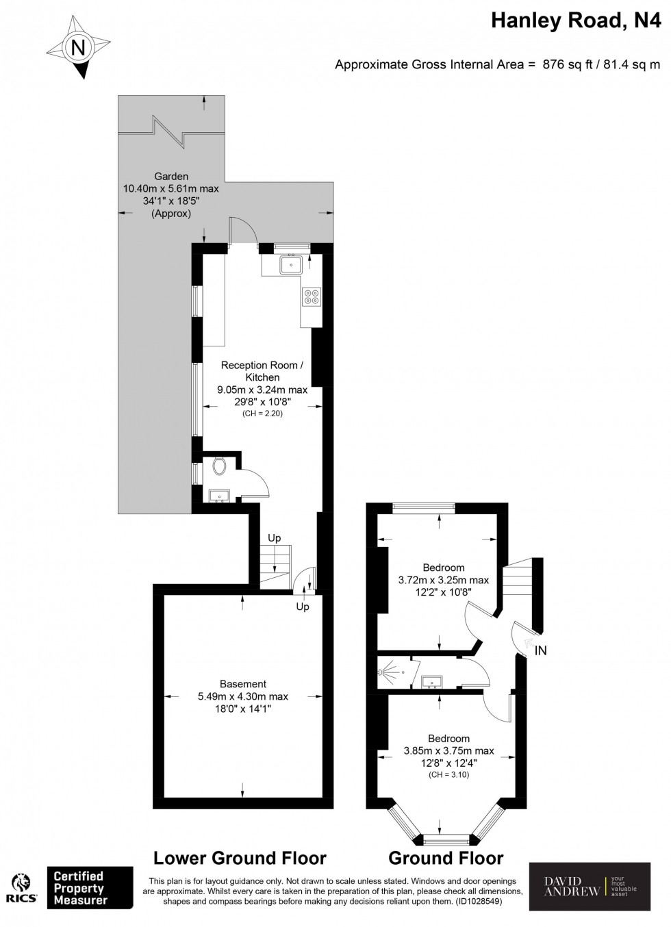 Floorplan for Hanley Road, London, N4
