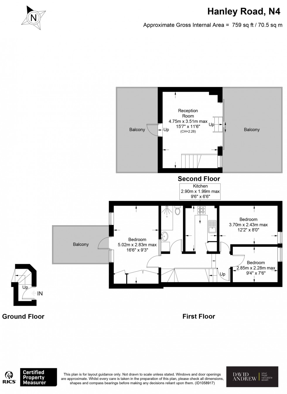 Floorplan for Hanley Road, London, N4