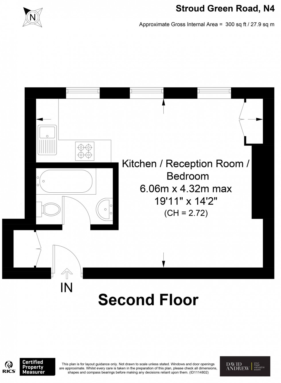 Floorplan for Stroud Green Road, London, N4