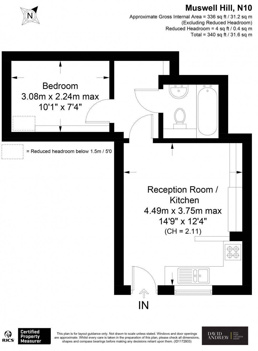 Floorplan for Muswell Hill, London, N10