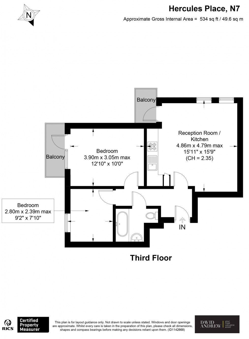 Floorplan for Hercules Place, London, N7