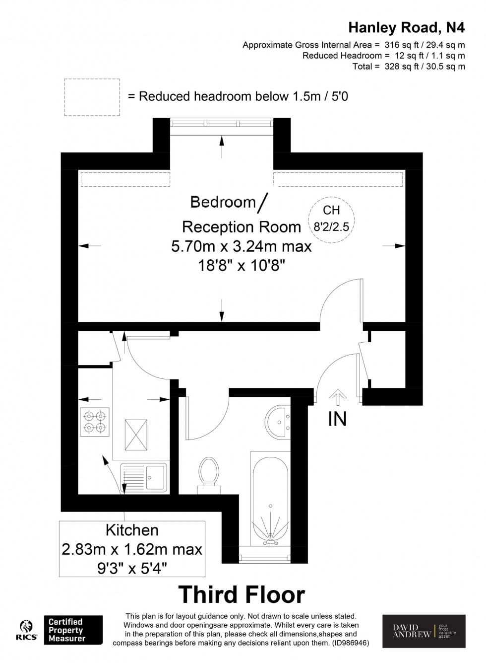 Floorplan for Hanley Road, London, N4