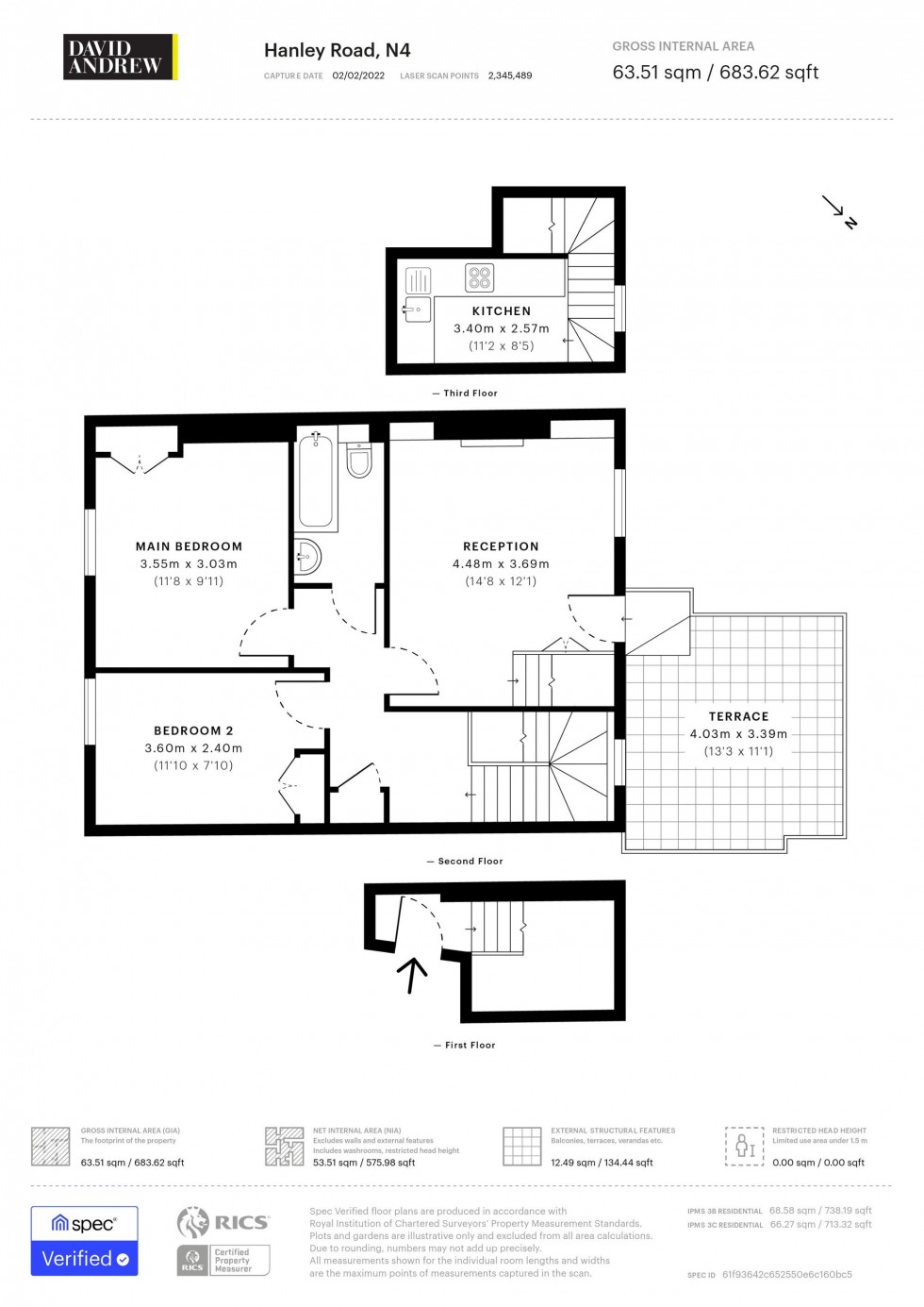 Floorplan for Hanley Road, London, N4
