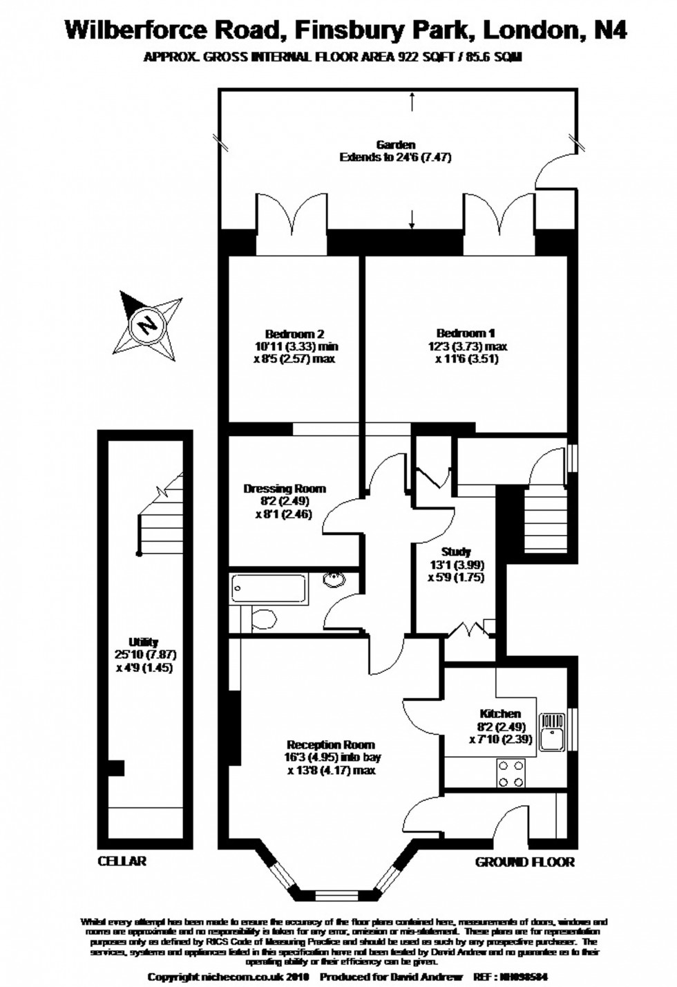 Floorplan for Wilberforce Road, London, N4