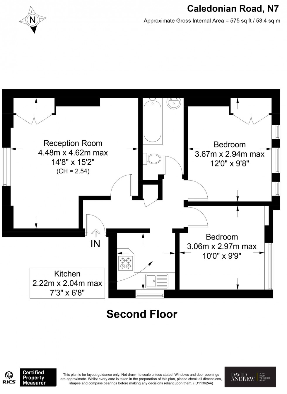 Floorplan for Caledonian Road, London, N7