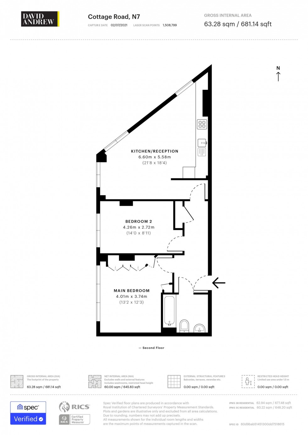 Floorplan for Cottage Road, London, N7