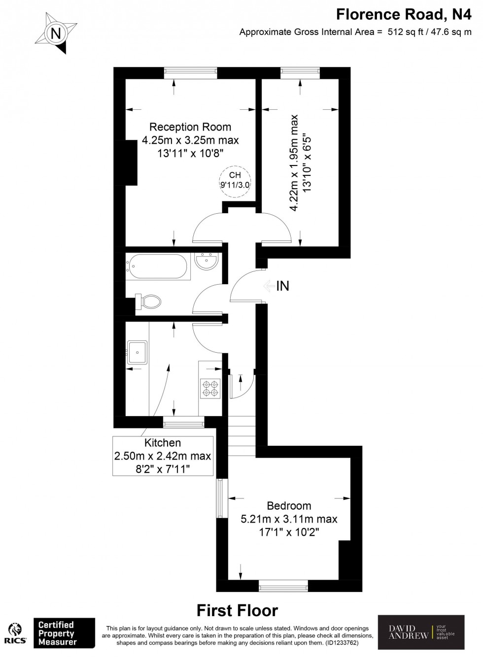 Floorplan for Florence Road, London, N4