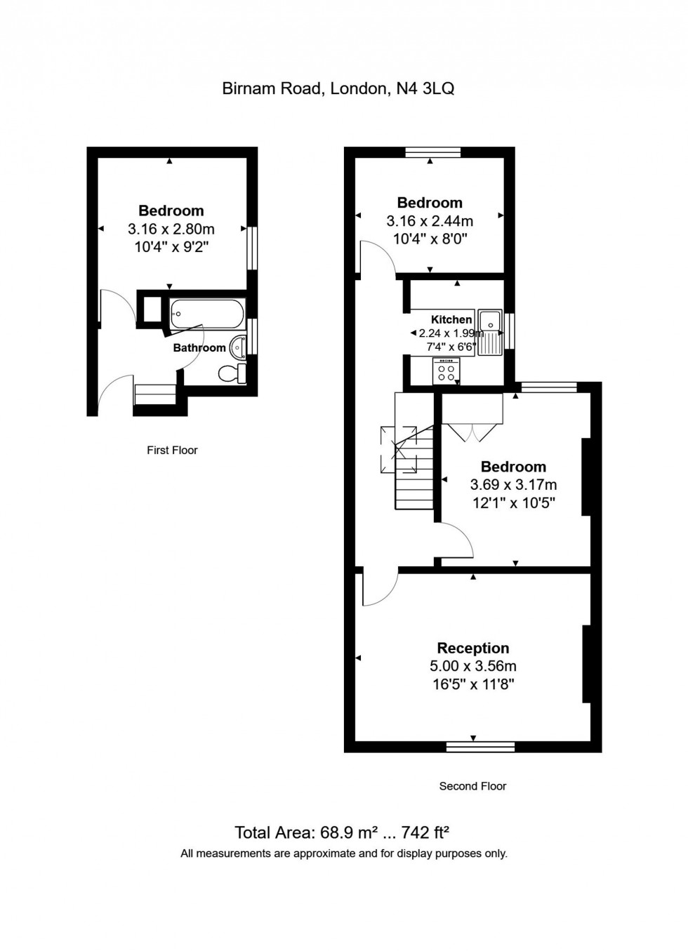 Floorplan for Birnam Road, London, N4