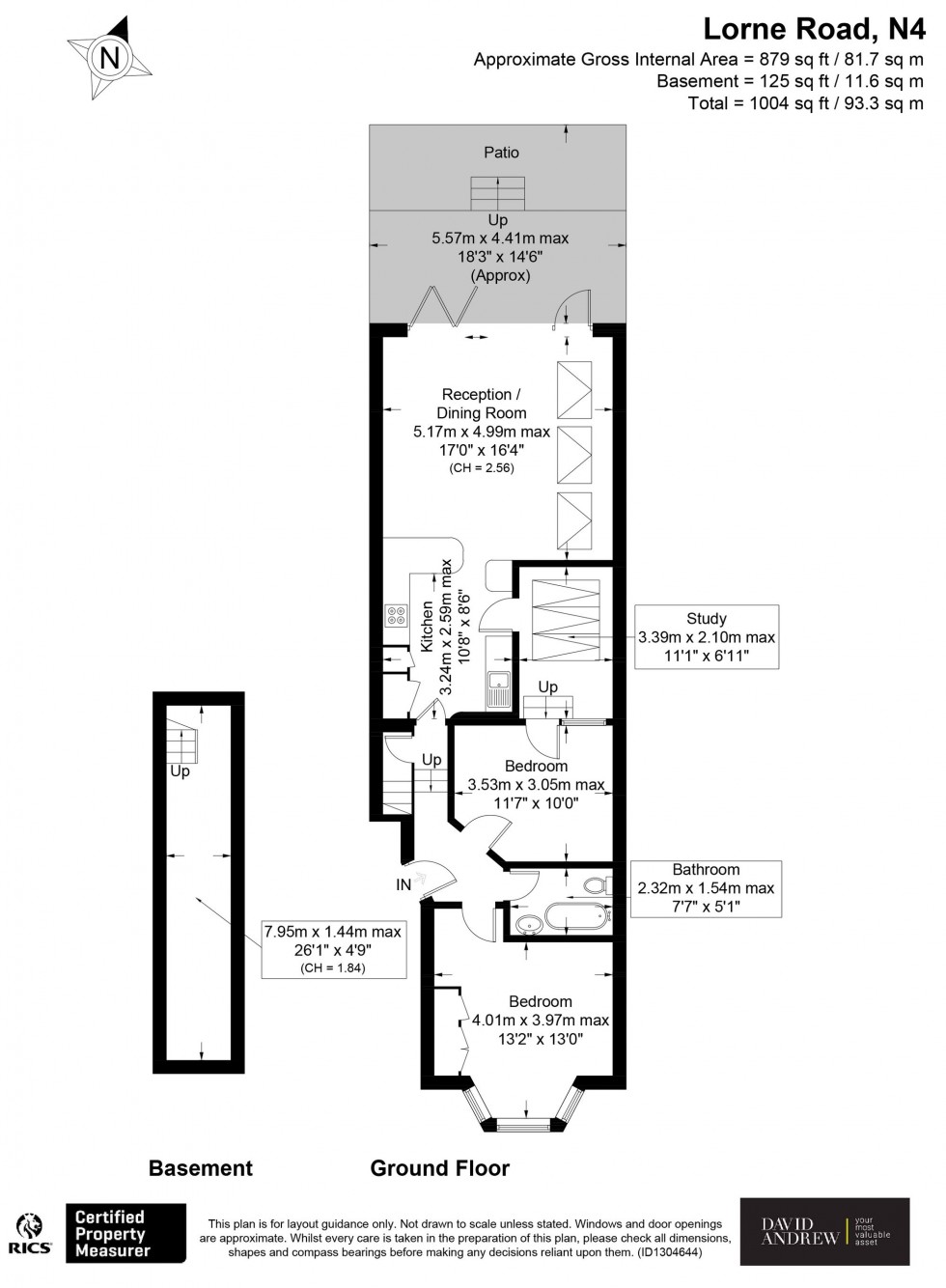 Floorplan for Lorne Road, London, N4