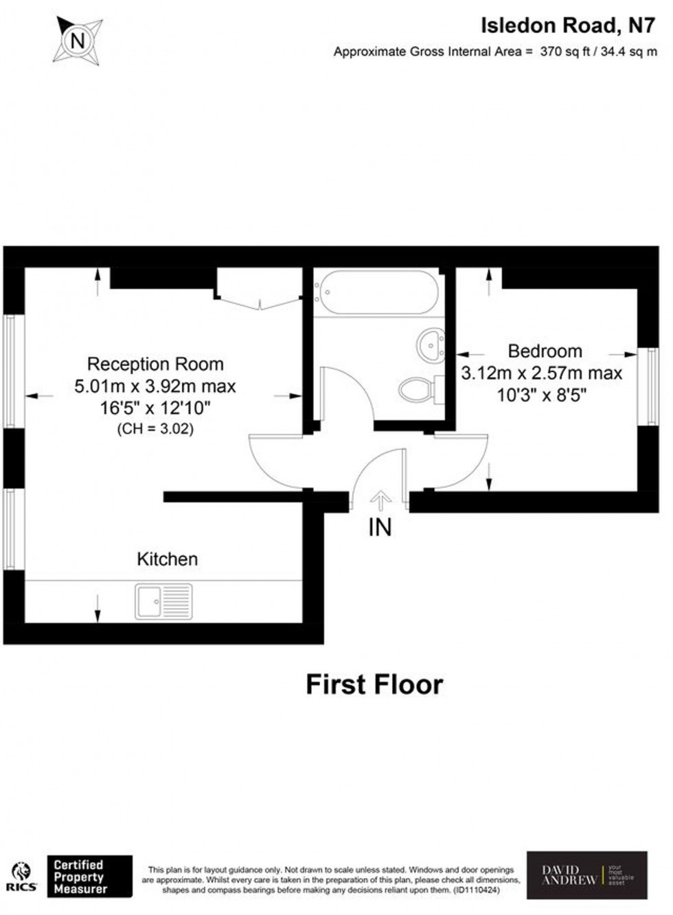 Floorplan for Isledon Road, London, N7