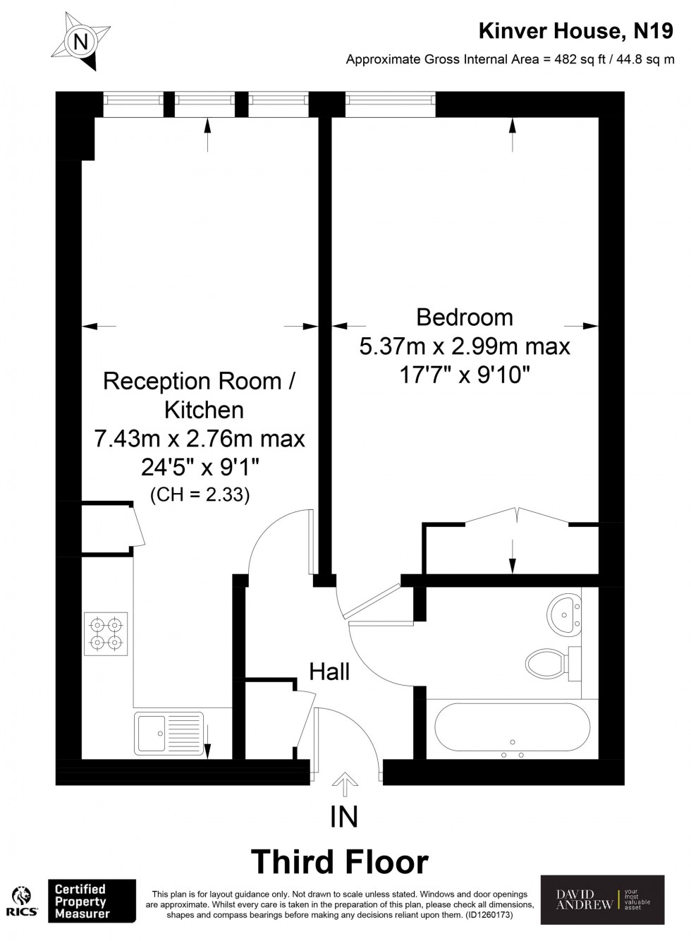 Floorplan for Elthorne Road, Kinver House, N19