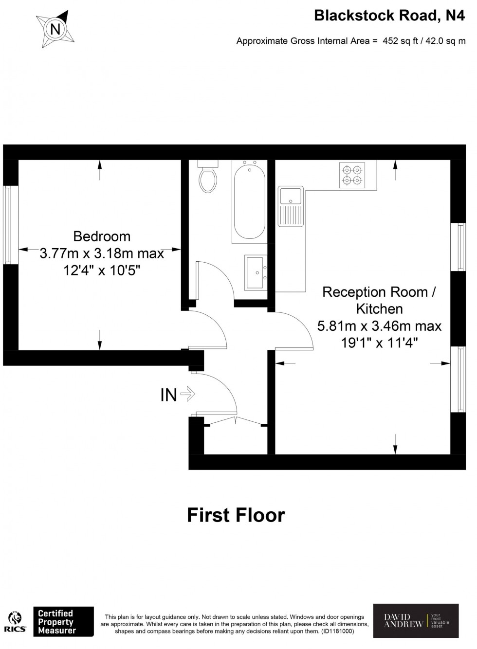 Floorplan for Blackstock Road, London, N4