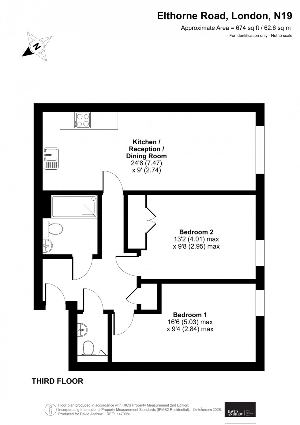 Floorplan for Elthorne Road, Kinver House, N19