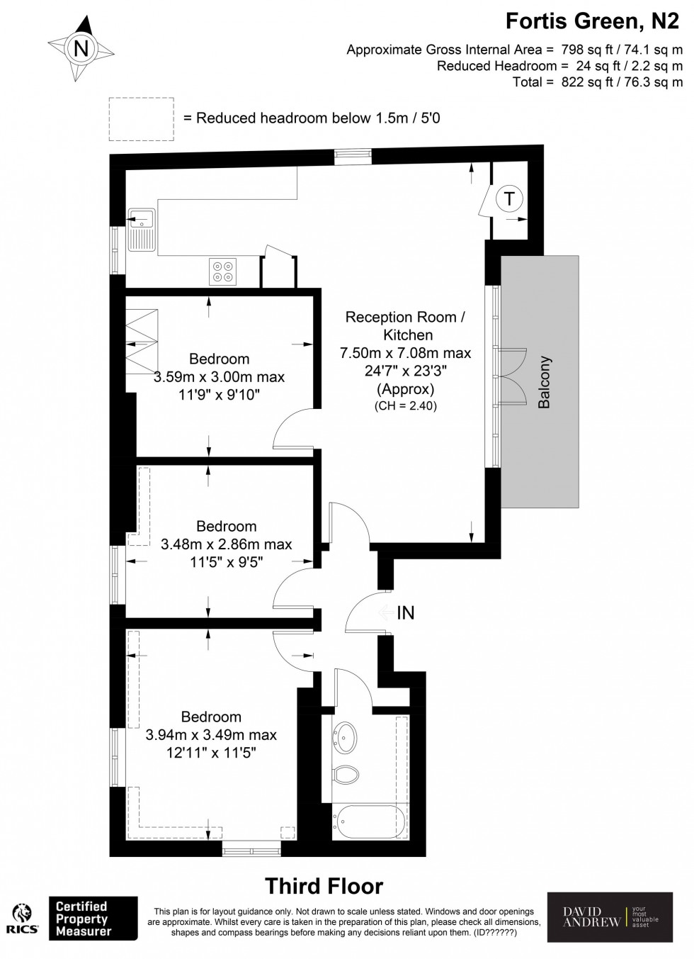Floorplan for Fortis Green, London, N2