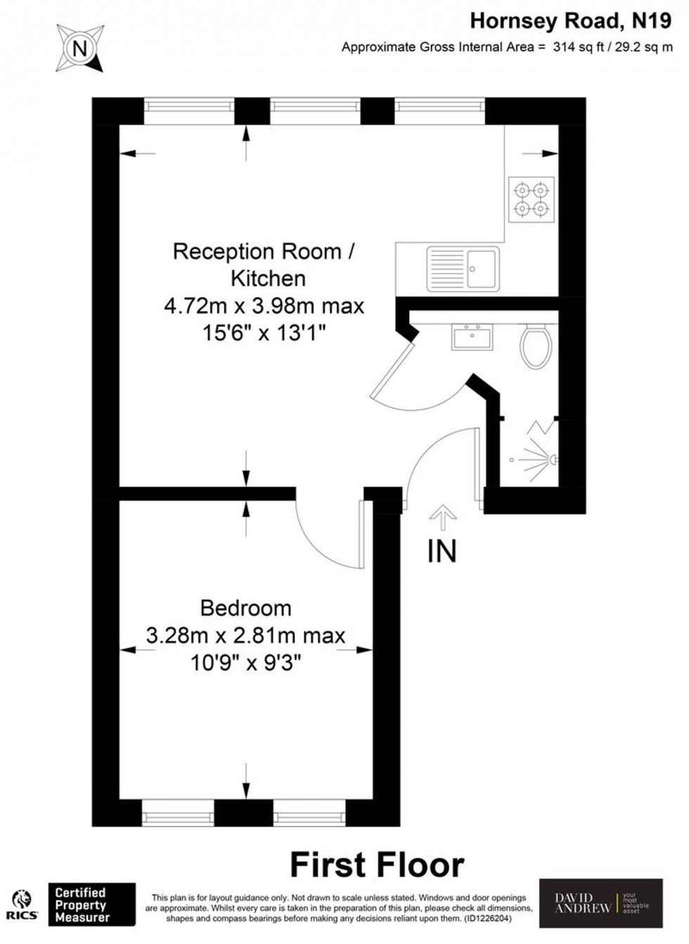 Floorplan for Hornsey Road, London, N19