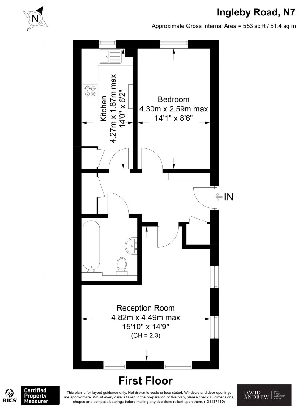 Floorplan for Ingleby Road, London, N7
