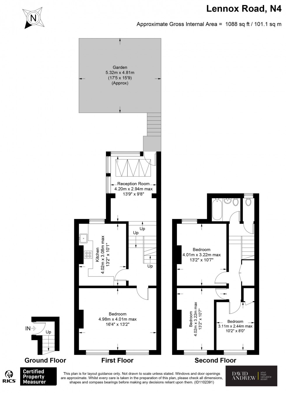 Floorplan for Lennox Road, London, N4