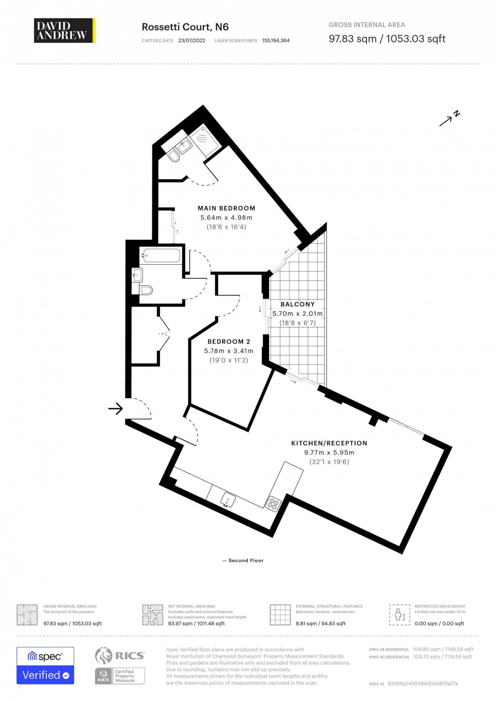 Floorplan for Archway Road, Rossetti Court, N6