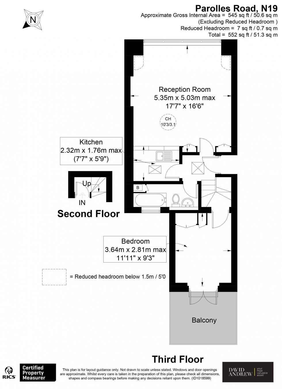Floorplan for Parolles Road, London, N19