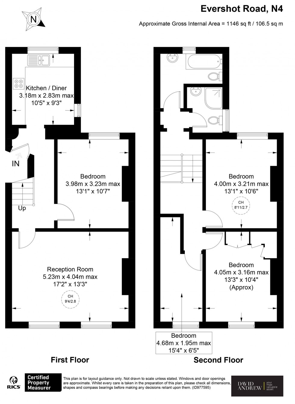 Floorplan for Evershot Road, London, N4